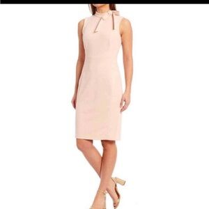 Calvin Klein Neck Bow Logo Sheath Sleeveless Dress Size 2‎